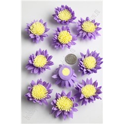Головки цветов "Хризантема" двухцветная 4,5 см (30 шт) SF-2294, фиолетовый