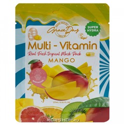 Тканевая маска для лица с экстрактом манго Multy-Vitamin Grace Day, Корея, 27 мл Акция