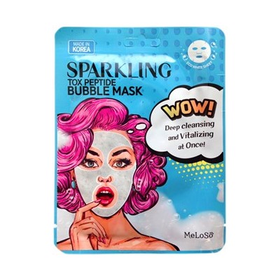 Тканевая пузырьковая маска MeLoSo Sparkling Tox Peptide Bubble Mask!