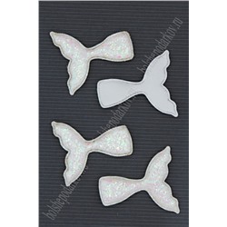 Патч 3D, россыпь пайеток "Хвост русалки" 7*5,5 см (10 шт) SF-1891, белый хамелеон