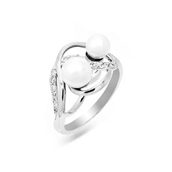 Кольцо из серебра жемчуг, К1332