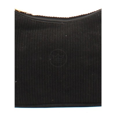 Сумка женская текстиль LIU-03 (багет) -mpl,  1 отд  вельвет черный  254099