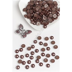 Бусинки половинки под жемчуг 10 мм 50 гр (SF-1448) шоколадный №80