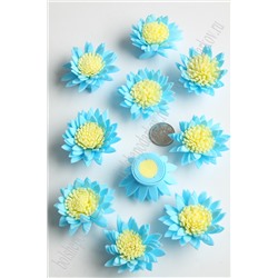 Головки цветов "Хризантема" двухцветная 4,5 см (30 шт) SF-2294, голубой