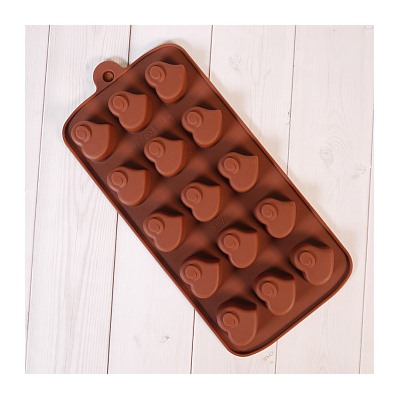 Форма силиконовая для шоколада "Сердцеедка" 20*10 см, 15 ячеек