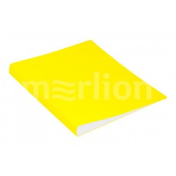 Папка с боковым зажимом пластиковая Double Neon DNE07CYEL 0.7мм желтая с карманом (1131686) Бюрократ