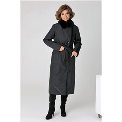 Чёрное длинное пальто 23303