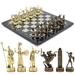 Шахматы подарочные с металлическими фигурами "Битва Титанов", 350*350мм