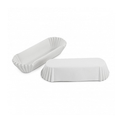 Капсулы (тарталетки) овальные для эклеров Белые 110*28 мм, упаковка 1000 шт.