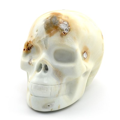 Резной череп из камня амазонит 97*67*75мм, 638г
