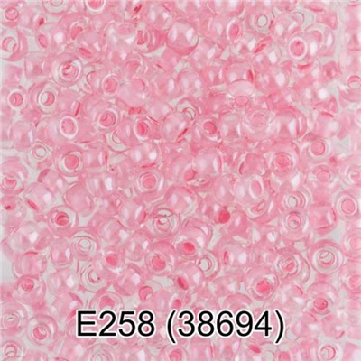 Бисер круглый 5 10/0 2.3 мм 5 г 1-й сорт E258 розовый ( 38694 ) Gamma