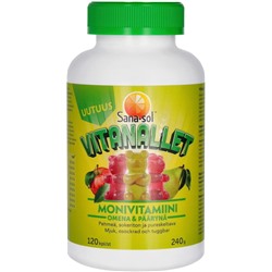Витамин Sana-sol Vitanallet Monivitamiini Omena & Päärynä 120 шт