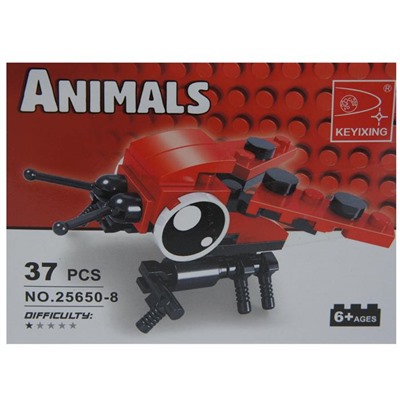 Конструктор Animals 37дет. Божья коровка 9*7см / коробка 25650-8