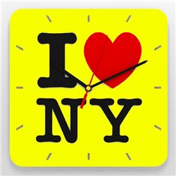 Часы 3D настенные "I love NY" (yellow)