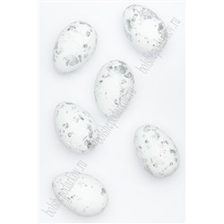 Пасхальный декор "Яйца" 4*6 см (12 шт) SF-7476, белый/серебро