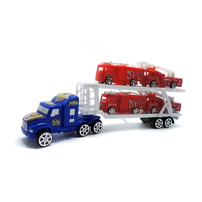 Автовоз (инерцион.)  + 4 пожарной техники 34*14см / коробка XY0204-13A