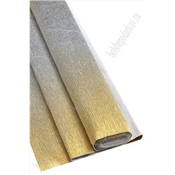 Бумага гофрированная металл-переход, 180 гр. серебряно-золотая № 802/3
