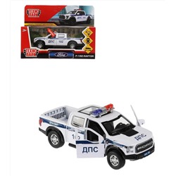 Технопарк. Модель "Ford F150 Raptor Полиция" мет. свет-звук 12см, двер,  бел, арт.F150RAP-12SLPOL-WH