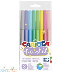 Фломастеры 8 цв. смываемые "Pastel" Carioca 43032, 43032