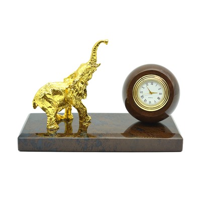 Часы из обсидиана голубого "Слон" 180*80*115мм