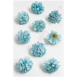 Головки цветов "Хризантема" 4,5 см (50 шт)  SF-2088, голубой №3