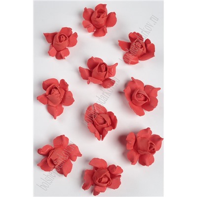 Головки цветов "Роза раскрытая" 30 мм (100 шт) SF-2094, светло-красный