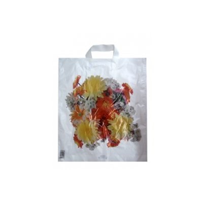 Пакет с петлевой ручкой ПНД 38*45+6 (45мкм) Разноцветные хризантемы (500/50)