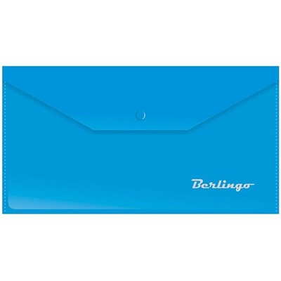 Папка-конверт на кнопке С6 Berlingo 180мкм синяя