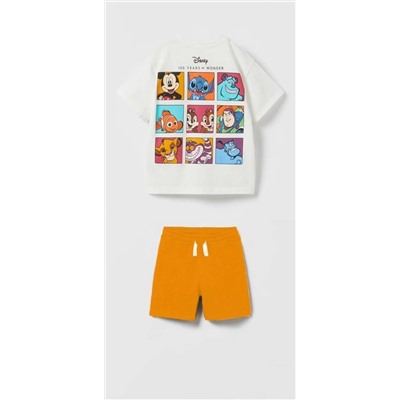 ZARA Комплект Микки Футболка+оранжевые шорты
