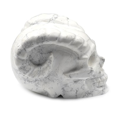 Фигурка из кахолонга череп с рогами "говлит" 92*63*68мм, 559г