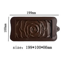 Форма силиконовая для шоколада «Плитка роза»