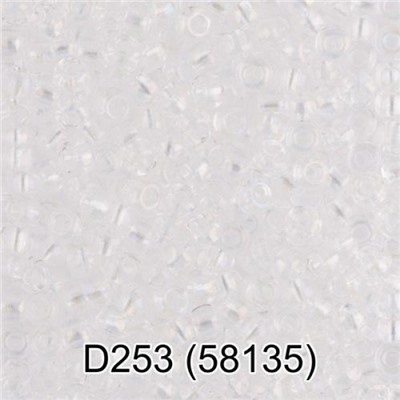 Бисер круглый 4 10/0 2.3 мм 5 г 1-й сорт D253 прозрачный/перламутр ( 58135 ) Gamma