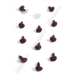 Фурнитура "Носики для игрушек бархатные" 8*6 мм, с заглушками (50 шт) SF-6099, коричневый