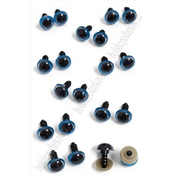 Фурнитура "Глазки для игрушек" 12 мм, с заглушками (20 шт) SF-2140, синий