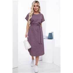 Фиолетовое платье с принтом полоска