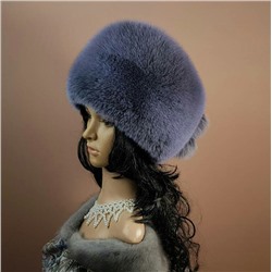 Меховая шапка "Кубанка" мех песец, цвет аврора.