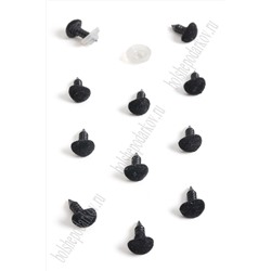 Фурнитура "Носики для игрушек бархатные" 8*6 мм, с заглушками (50 шт) SF-6099, черный