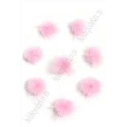 Помпоны меховые 3 см, натуральные (20 шт) SF-5821, розовый