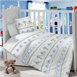 Комплект постельного белья в детскую кроватку Сатин Слоник