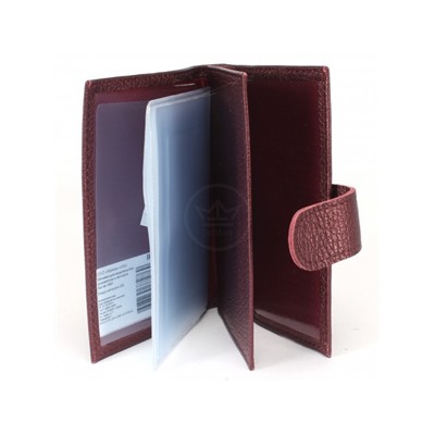 Обложка для авто+паспорт-Croco-ВП-1021 с хляст,  натуральная кожа бордо металлик (232)  238033