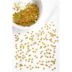 Пайетки "Сердечки" 3 мм*100 гр (SF-6092) золото