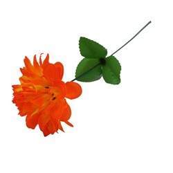 Цветок искусственный Цинния 35см Оранжевый с желтой серединой YL-31  (вып.по 20шт.)