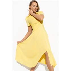 Платье на запах жёлтого цвета