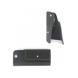 Футляр для ключей Premier-К-902 (кольцо+карабин)  натуральная кожа черный каскад матовый (25)  234504