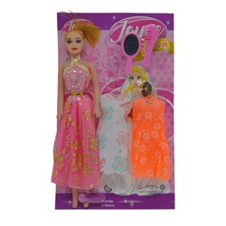 Кукла в сарафане + 2 платья + аксессуары 30*20см/ блистер 110-М4