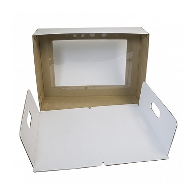 Коробка для торта 30*40*12 см, квадратное Окно (самолет)