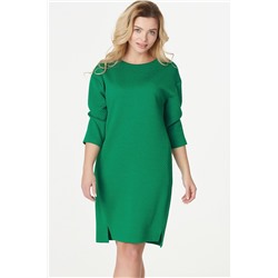 Платье трикотажное прямое большого размера зеленое
