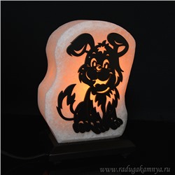 Соляной светильник "Собака" малая 120*80*170мм 1,8-2кг, свечение белое