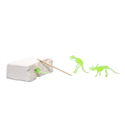 Раскопки для детей «Набор юного палеонтолога» (3 динозавра, светятся в темноте)