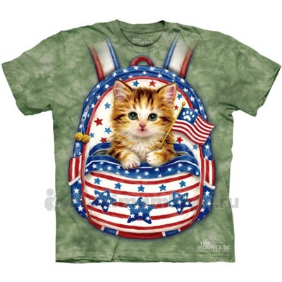 Футболка "Patriotic Backpack Kitten" (США)
